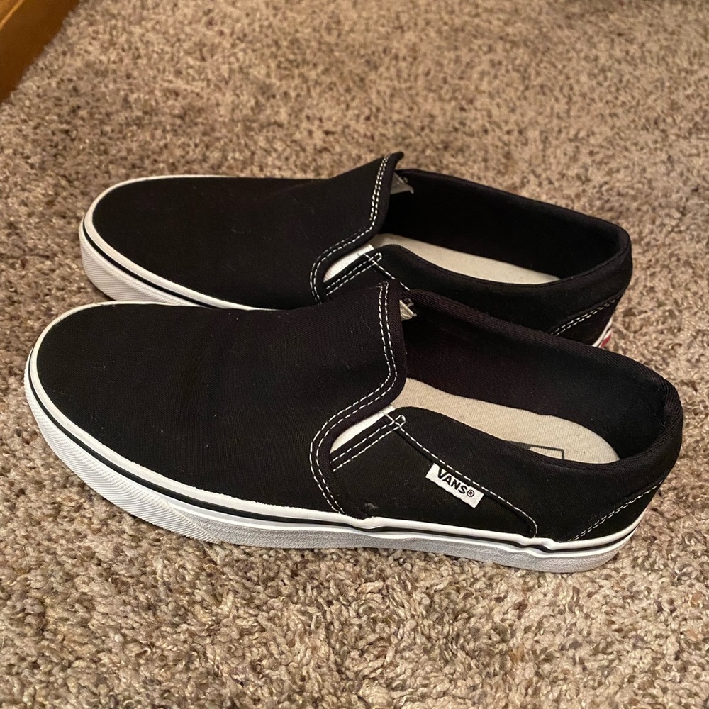 Black Vans Slip On Shoes